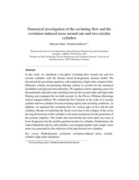 (PDF) Numerical investigation of the cavitating flow and the cavitation ...