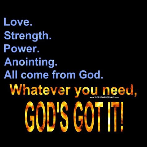 “Whatever You Need, God’s Got It!” – Word For Life Says…