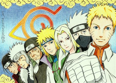 As 7 gerações dos hokages de konoha.. desenho lindo demais 😍🤓 #Desenho ...