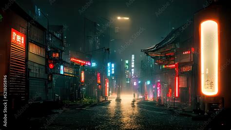 Cyberpunk japanese streets, asian street illustration, futuristic city ...