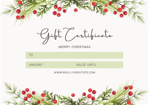 Holiday Gift Certificate Templates