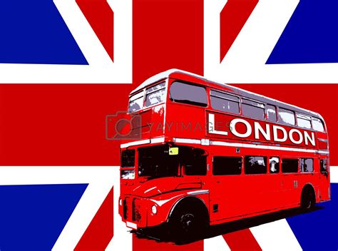 London Bus With UK Flag by harveysart Vectors & Illustrations Free ...