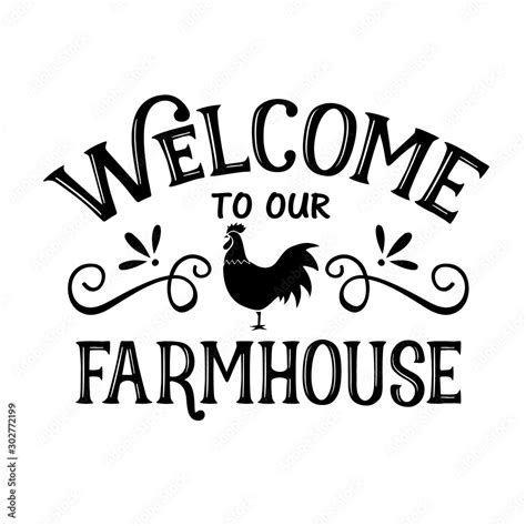 Welcome To Our Farmhouse vector decor. Home decor clip art. Isolated on ...