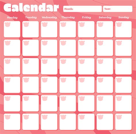 printable blank calendar templates world of printables - best blank ...