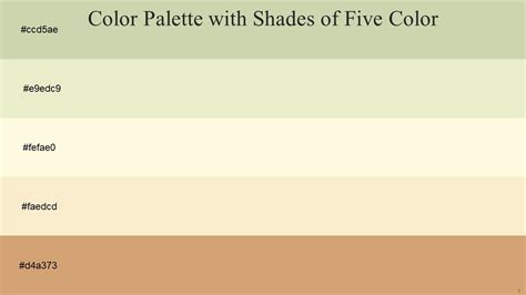 Color Palette With Five Shade Green Mist Chrome White Off Yellow ...