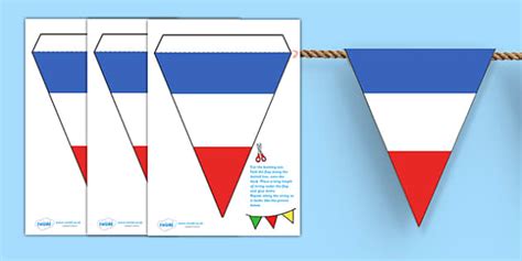 French Flag Bunting to Print | French Display | Twinkl