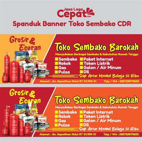 Desain Spanduk Banner Toko Sembako Cdr Keren Tinggal Edit Gratis ...