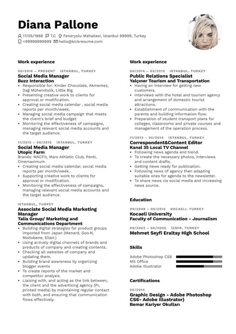 L'Oréal Social Media Manager Resume Sample | Kickresume