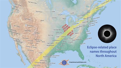 These eclipse-themed places will experience totality on April 8, 2024 ...