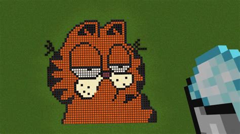 Garfield Pixel Art in Minecraft - YouTube