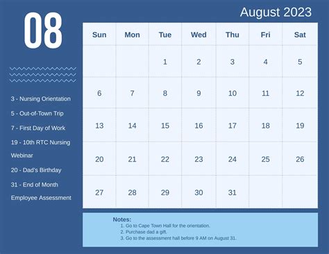 August 2023 Calendar Blue - Get Calendar 2023 Update