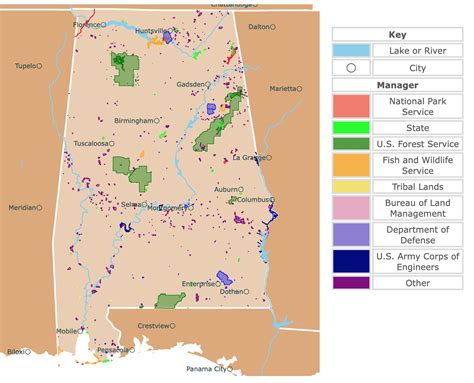 Interactive Map of Alabama's Parks and Protected Areas