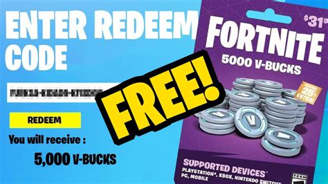 V Bucks Gift Card Codes 2021 - Redeem The Free Reward Codes In Fortnite ...