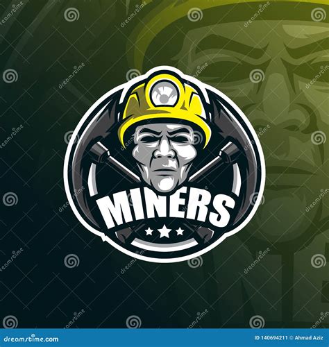 Miner Vector Mascot Logo Design with Modern Illustration Concept Style ...