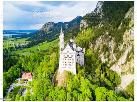 Neuschwanstein Castle Aerial View Stock Photo - Download Image Now ...