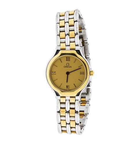 Ladies Omega Deville Quartz Stainless Steel & 18K Gold Wristwatch