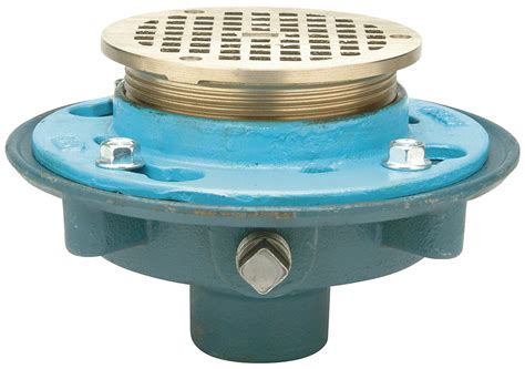 ZURN Floor Drain, 6 In Round Strainer, 4 In Dia - 4WDP9|29VN21 - Grainger