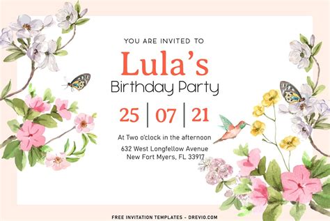 7+ Whimsical Garden Inspired Birthday Invitation Templates | Download ...