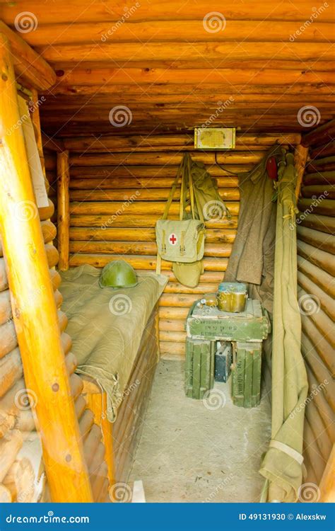 Interior Of Dugout Soviet Soldiers During Second World War ...