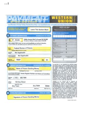 Western Union Quick Collect Form - Fill Online, Printable, Fillable ...