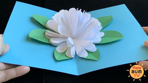 5 MINUTE FLOWER POP UP CARD I EASY DIY PAPER CRAFTS in 2020 | Paper ...