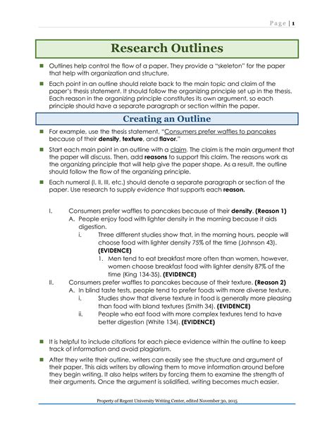 Creating A Research Paper Outline | Templates at allbusinesstemplates.com