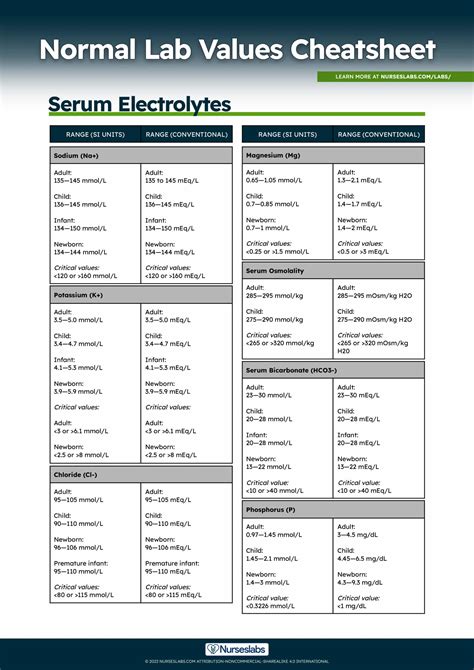 Blood Work Lab Sheet