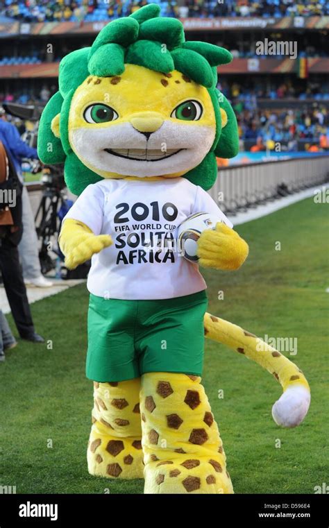 The official mascot Zakumi at the sideline during the 2010 FIFA World ...