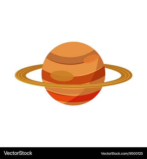 Saturn planet icon in cartoon style Royalty Free Vector