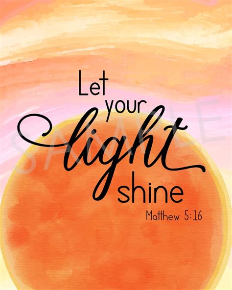 Let Your Light Shine Matthew 5:16 Religious Scripture Wall - Etsy