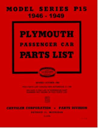 1946-1948 Plymouth Factory Parts Catalog | Classic MOPAR Parts