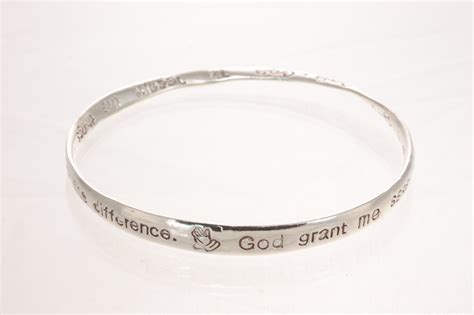 Serenity Prayer Silver bangle sterling bracelet Religous