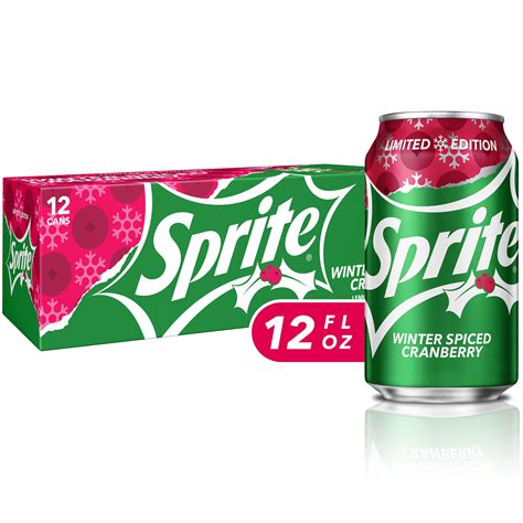 Sprite Soda, Winter Spiced Cranberry, 12 Fl Oz, 12 Count - Walmart.com ...