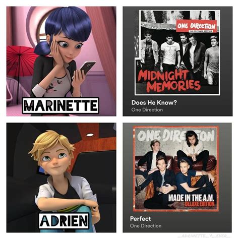 Instagram의 Miraculous 님: “Miraculous characters as One Direction songs ...