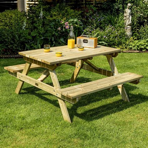 Rowlinson 4ft Picnic Bench | Garden Street