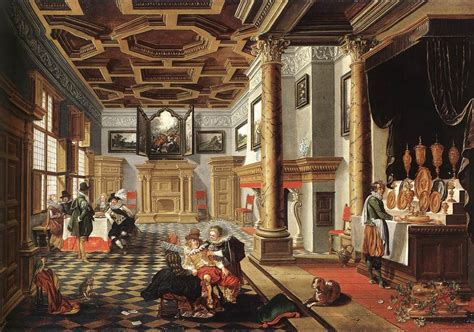 Renaissance Interior with Banqueters by Bartholomeus van Bassen | USEUM