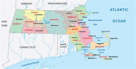 Massachusetts Counties Map | Mappr