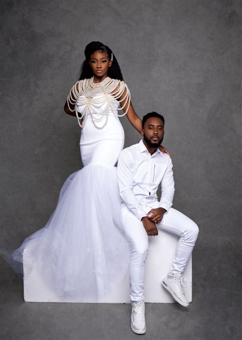 Couples All White Photoshoot | Mermaid Formal Dress