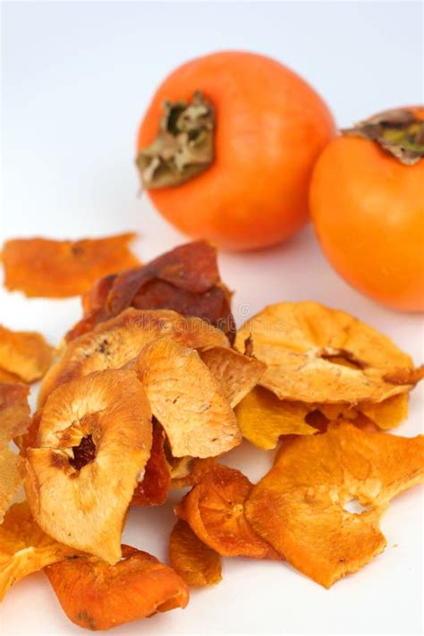 Organic Dried Persimmon Slices, Fresh Persimmon Stock Image - Image of ...