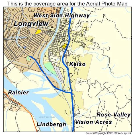 Aerial Photography Map of Kelso, WA Washington