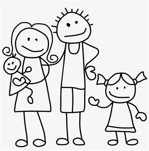 Download Family Clip Art Black And White - Stick Figure Family Png PNG ...