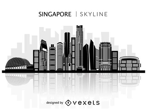 Singapore Skyline Silhouette Vector Download