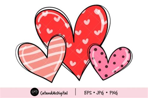 Valentines Day Hearts Png. Graphic by CatAndMe · Creative Fabrica