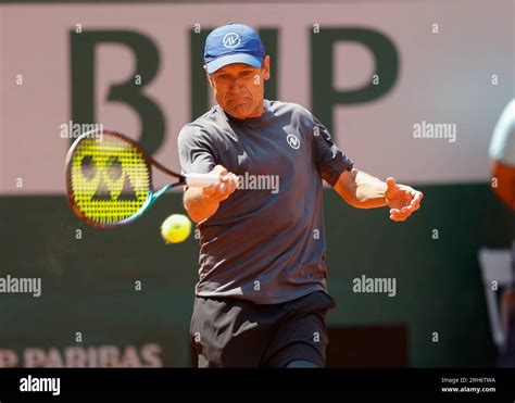 Swedish tennis legend Mats Wilander in action at the French Open 2023 ...