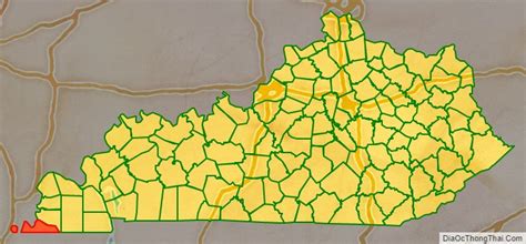 Map of Fulton County, Kentucky