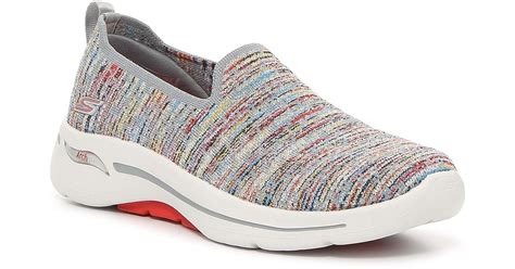 Skechers Go Walk Archfit Vivid Sparks Slip-on Sneaker in Gray | Lyst