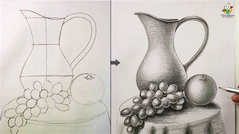 Still Life Drawing for Beginners Easy Step by Step with Pencil Shading ...