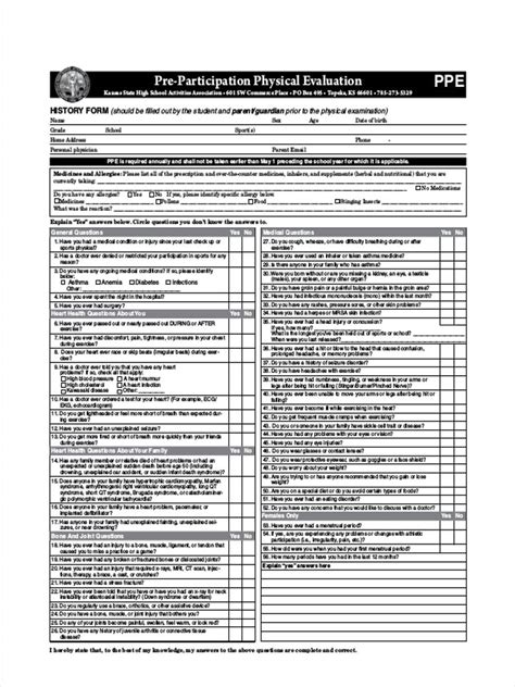 Printable Sports Physical Forms