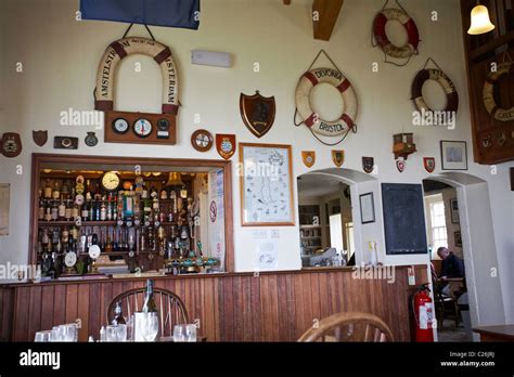 Inside the Marisco Tavern pub on Lundy Island, Devon, England UK in ...