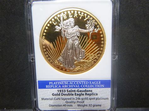 1933 SAINT-GAUDENS GOLD DOUBLE EAGLE REPLICA PROOF Commemorative Coin ...